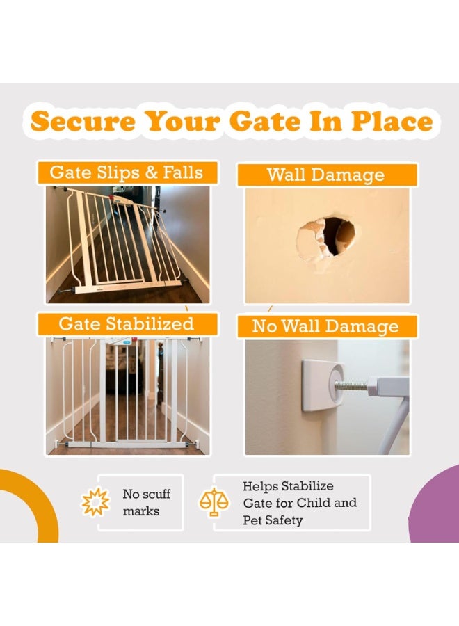 Suitable for installing stair safety gate wall cups, 4-piece set of child safety fences, protects walls and doorways from pets and dog doors - no hazards at the bottom hinge - Image 5